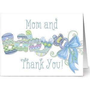 Thank You Cards Mom & Baby Thank You Blue – Unique Design, Cobalt Blue ENVELOPES